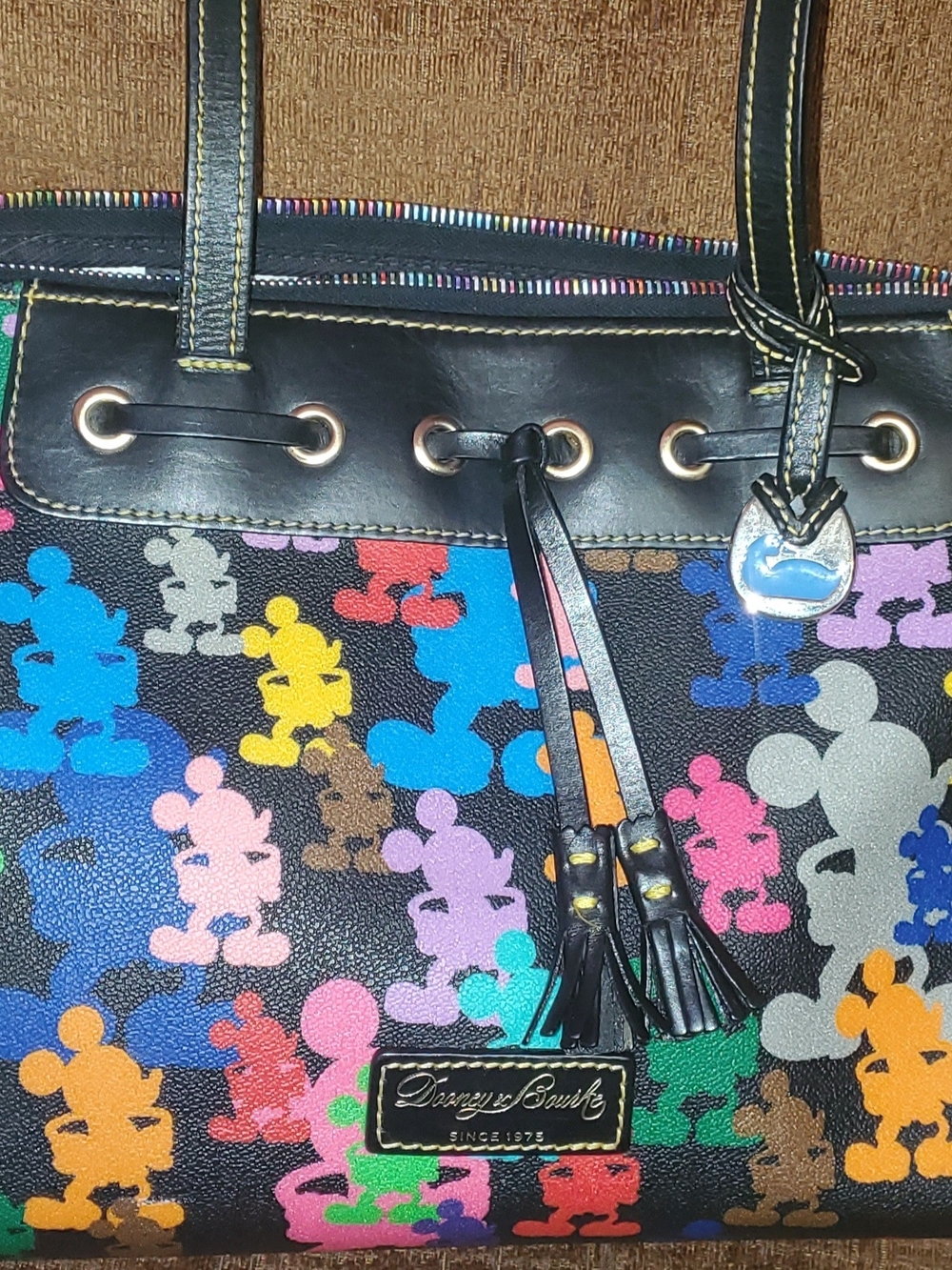 Disney Parks × Dooney & Bourke Wonder Mickey Silhouettes Tassel Tote – 2010